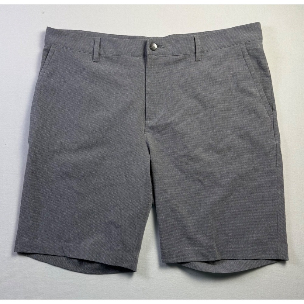 Adidas Golf Shorts Mens 38 Grey Heathered Performance Flat Front Casual-2648